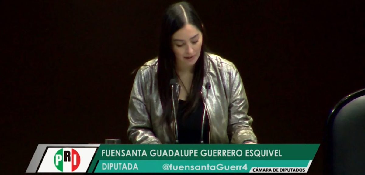 La diputada Fuensanta Guadalupe Guerrero Esquivel PRI emitió un posicionamiento en nombre de su grupo parlamentario respecto a la incorporación de los estados de Quintana Roo y Baja California Sur a la Federación